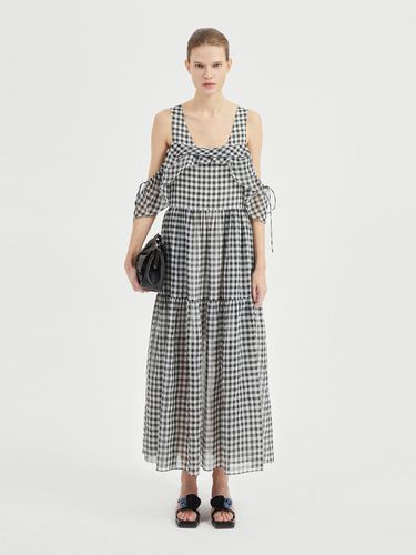 Atelier] Gingham Checkered Long Dress - LUCKY CHOUETTE - Modalova