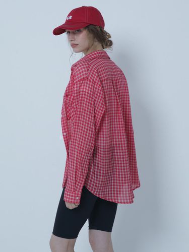 CHECK SUMMER LONG SHIRTS RED - MORELIKEIT - Modalova