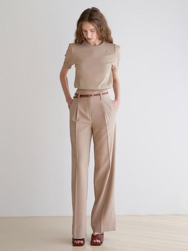 Wide One-Button Slit Pants (BEIGE) - ILROZE - Modalova