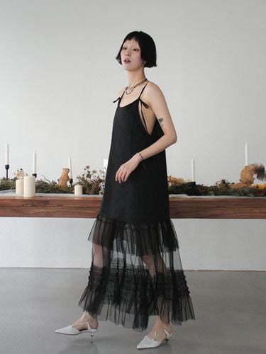 Tulle Layered Maxi Dress_BLACK - Rubati - Modalova