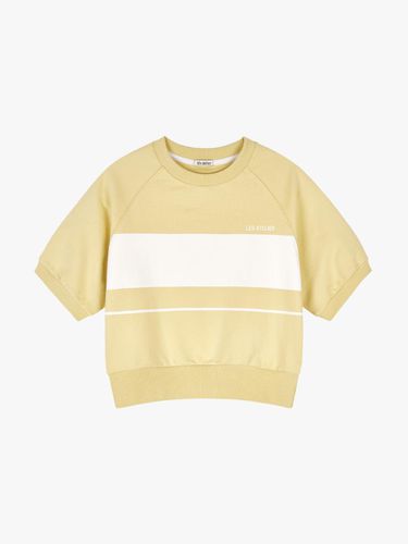 Soft stripe printed half sleeve sweatshirt (2color - lesatelier - Modalova