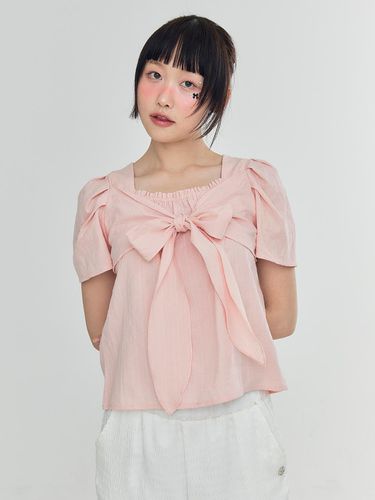 RIBBON TIE BLOUSE - PINK - ADORE BELLE - Modalova