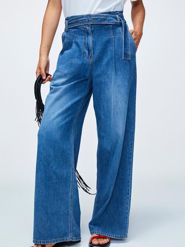 Wide Denim Pants (With Belt)_LFPDA24560BUX - LUCKY CHOUETTE - Modalova