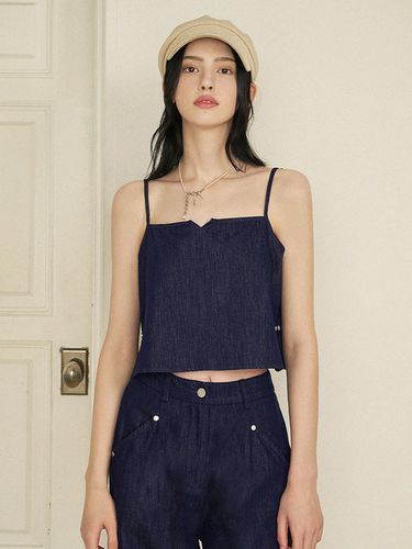 Freedom denim bustier-cargo pants set-up - MICANE - Modalova