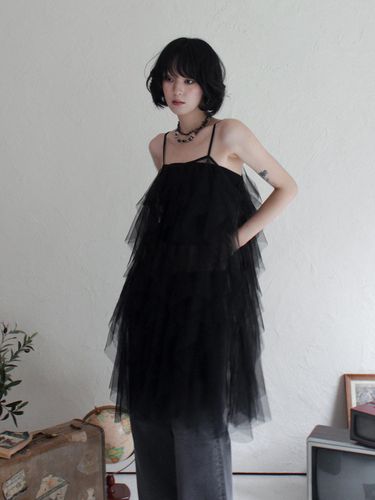 Airy Tulle Lace Dress for Layering_BLACK - Rubati - Modalova