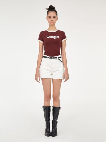 Hem Frayed Heavy Twill Mini Shorts - Wrangler - Modalova