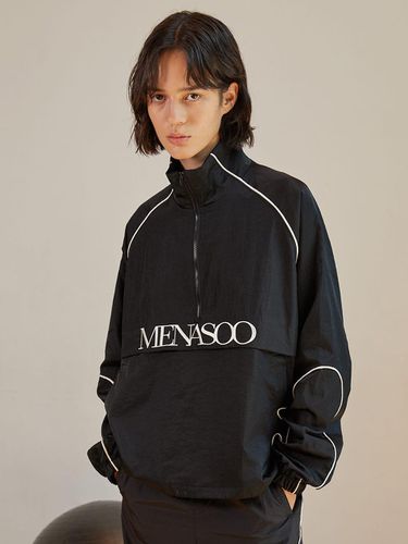 HIGH NECK WINDBREAKER_BLACK - MENASOO - Modalova