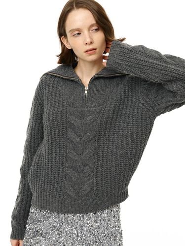 W KNIT HALF ZIP UP_02 - Lang&Lu - Modalova