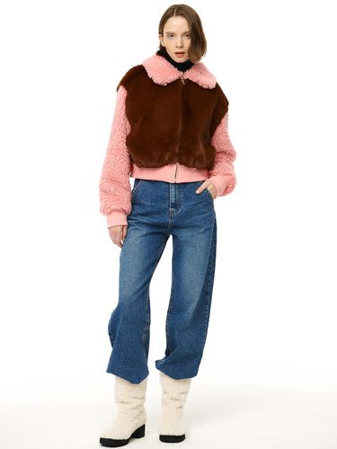 W HAIRY BOMBER JACKET_01 - Lang&Lu - Modalova