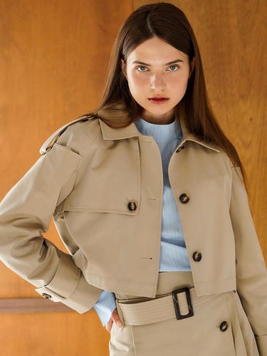 Shoulder Point Trench Crop Jacket - ILROZE - Modalova