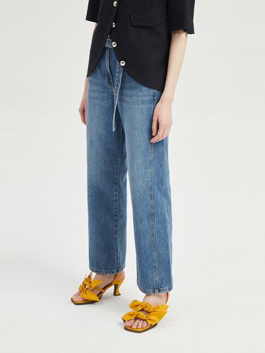 Cut Point Denim Pants (With Belt)_LFPDM24410BUX - LUCKY CHOUETTE - Modalova