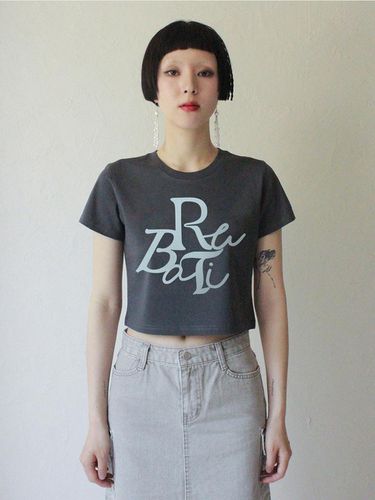 Big Logo Crop Tshirt_CHARCOAL - Rubati - Modalova