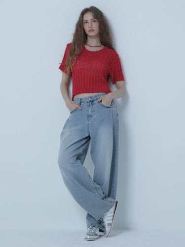 LKET FRONT 1 TUCK WIDE DENIM PANTS - MORELIKEIT - Modalova