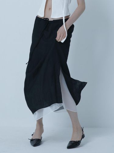 PURE LAYERD H LONG SKIRT BLACK - MORELIKEIT - Modalova