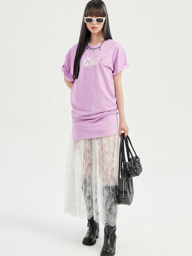 Embroidery Point Unbalance Short-Sleeve T-shirt - LUCKY CHOUETTE - Modalova