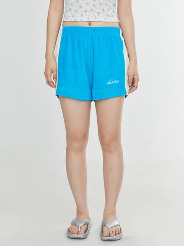 LOGO TERRY SHORTS - BLUE - ADORE BELLE - Modalova