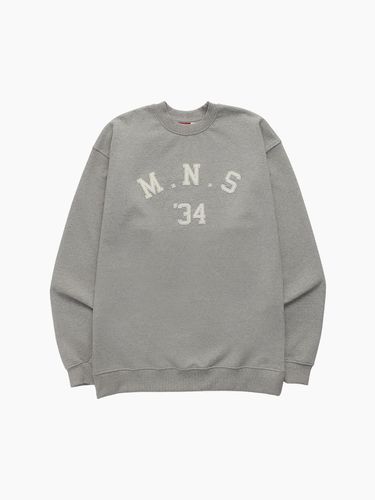 UNISEX MNS34 APPLIQUE SWEATSHIRT_GRAY - MENASOO - Modalova