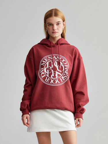 UNISEX CIRCLE LOGO HOODIE_RED - MENASOO - Modalova