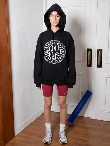 UNISEX CIRCLE LOGO HOODIE_BLACK - MENASOO - Modalova