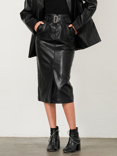 Faux Leather High Waist Long Skirt () - ILROZE - Modalova