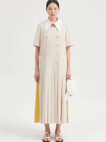 Pleats Long Dress (Detachable Collar) - LUCKY CHOUETTE - Modalova