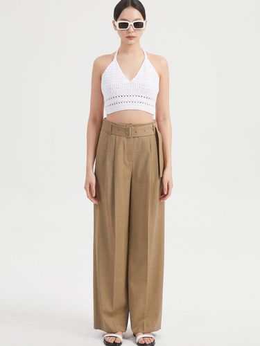 Wool Blend Wide Pants (With Belt)_LFPNM24520BEX - LUCKY CHOUETTE - Modalova