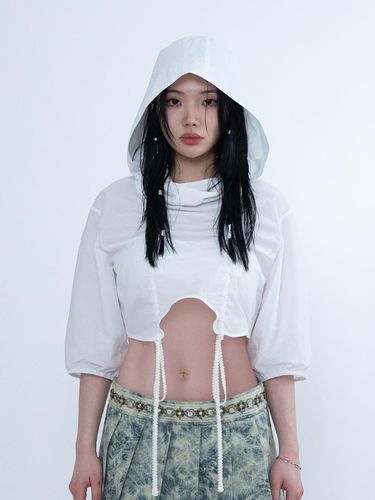 Shirring Crop Hood Anorak - karden - Modalova