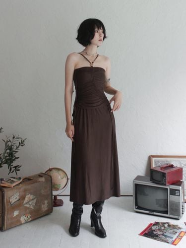 Shirring Strap Tube Dress_BROWN - Rubati - Modalova