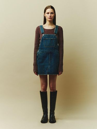 Denim overall mini skirt M75 mid-blue - PLAC - Modalova