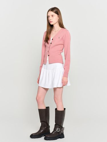 Essential Ribbed V-neck Cardigan [PINK] / WBD3L045 - GENERAL IDEA - Modalova