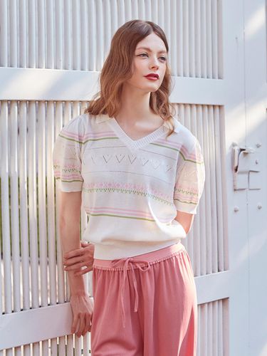 V-Collar Summer Knit (IVORY) - VITALSIGN - Modalova