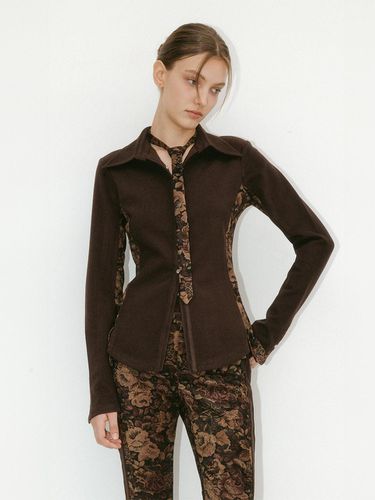 JACQUARD SNAP SHIRT - BROWN - YUSE - Modalova