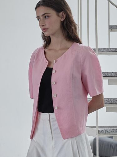 Rounded sleeve jacket - Pink - BEMUSE MANSION - Modalova