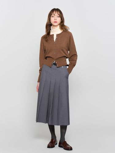 Signature wool crew neck cardigan [BROWN] / WBD3L0 - GENERAL IDEA - Modalova