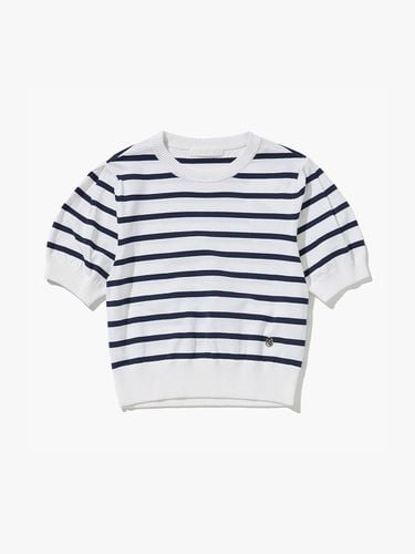 Stripe puff sleeve knit top white - PLAC - Modalova