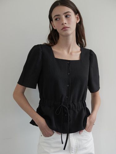 Crinkle banding top - Black - BEMUSE MANSION - Modalova