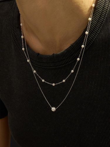 Two-line Layered Pearl Necklace ENJ24NW018 - eenie beenie - Modalova