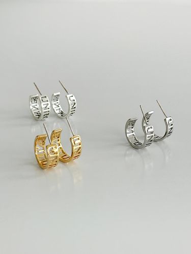 Small Unroutine Hoop Earring / 3color - August Harmony - Modalova