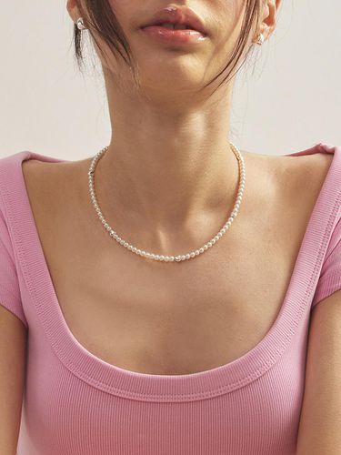 Heart and pearl silver necklace ENJ24NW002 - eenie beenie - Modalova