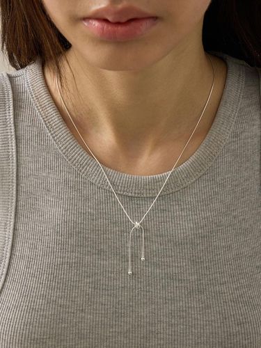 Slide Tie Silver Necklace ENJ24NW001 - eenie beenie - Modalova