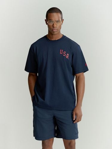 Overfit USA Heritage Short-Sleeved T-shirt Navy_JH - Head - Modalova