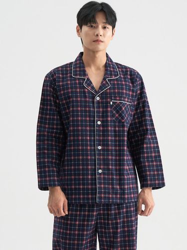 Window Checkered Long-Sleeved Flannel Pure Cotton - MAY FLOWER - Modalova