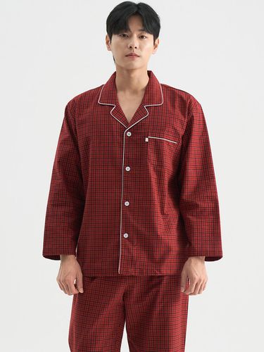 Red Small Checkered Long-Sleeved Flannel Pure Cott - MAY FLOWER - Modalova