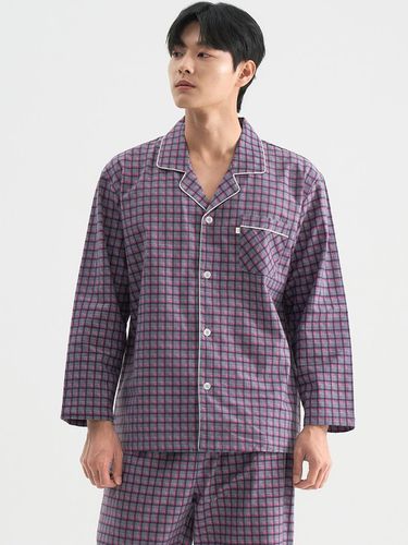 Purple Pink Checkered Long-Sleeved Flannel Pure Co - MAY FLOWER - Modalova