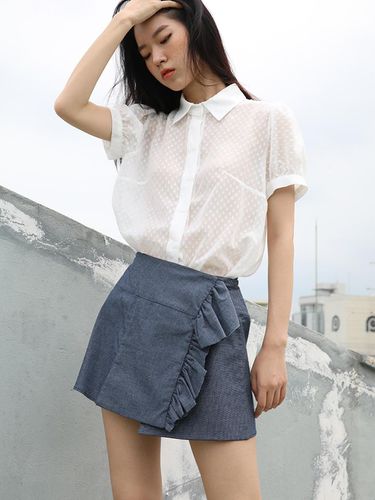 Amy Dot Chiffon Blouse_White - SORRY TOO MUCH LOVE - Modalova