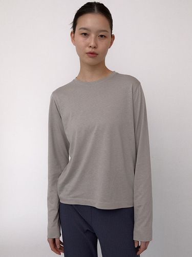 Tencel Long Sleeve T-Shirts (Grey) - 38comeoncommon - Modalova