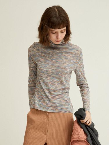 Color Mix Slim Turtleneck T-shirt_LWTSS324004 - Lapli - Modalova