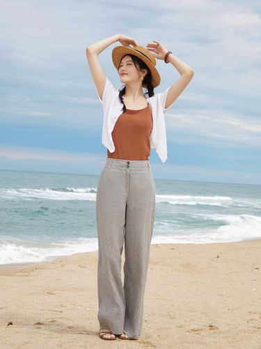 It MICHAA Color Stitch Linen Wide Pants ITO6WPT860 - itMICHAA - Modalova