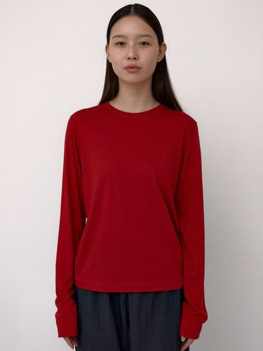 Tencel Long Sleeve T-Shirts (Red) - 38comeoncommon - Modalova