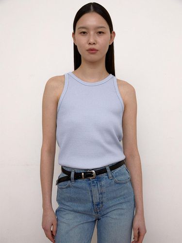 Rib Knit Sleeveless Top (Sky Blue) - 38comeoncommon - Modalova